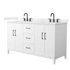 Custom image for White with Matte Black Trim / Carrara Cultured Marble / No Mirror