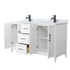 Custom image for White with Matte Black Trim / White Carrara Marble / No Mirror
