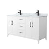 Custom image for White with Matte Black Trim / White Carrara Marble / No Mirror