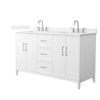 Custom image for White with Brushed Nickel Trim / White Cultured Marble / No Mirror