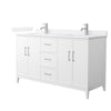 Custom image for White with Brushed Nickel Trim / White Quartz / No Mirror