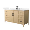 Custom image for White Oak with Matte Black Trim / Carrara Cultured Marble / No Mirror