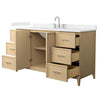 Custom image for White Oak with Brushed Nickel Trim / Carrara Cultured Marble / No Mirror