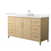 Custom image for White Oak with Brushed Nickel Trim / Carrara Cultured Marble / No Mirror