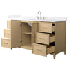 Custom image for White Oak with Brushed Nickel Trim / White Cultured Marble / No Mirror