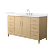 Custom image for White Oak with Brushed Nickel Trim / White Quartz / No Mirror