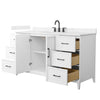 Custom image for White with Matte Black Trim / Carrara Cultured Marble / No Mirror