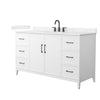 Custom image for White with Matte Black Trim / Carrara Cultured Marble / No Mirror