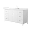 Custom image for White with Brushed Nickel Trim / Carrara Cultured Marble / No Mirror