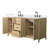 Custom image for White Oak with Matte Black Trim / Carrara Cultured Marble / No Mirror