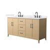 Custom image for White Oak with Matte Black Trim / Carrara Cultured Marble / No Mirror