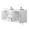 Custom image for White with Matte Black Trim / Carrara Cultured Marble / No Mirror