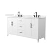 Custom image for White with Matte Black Trim / Carrara Cultured Marble / No Mirror