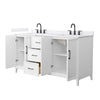 Custom image for White with Matte Black Trim / White Cultured Marble / No Mirror