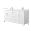 Custom image for White with Brushed Nickel Trim / Carrara Cultured Marble / No Mirror