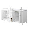 Custom image for White with Brushed Nickel Trim / White Cultured Marble / No Mirror