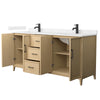 Custom image for White Oak with Matte Black Trim / Carrara Cultured Marble / No Mirror