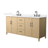 Custom image for White Oak with Matte Black Trim / White Cultured Marble / No Mirror