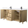 Custom image for White Oak with Matte Black Trim / White Quartz / No Mirror