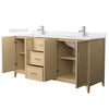 Custom image for White Oak with Brushed Nickel Trim / Carrara Cultured Marble / No Mirror