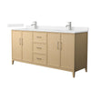 Custom image for White Oak with Brushed Nickel Trim / Carrara Cultured Marble / No Mirror