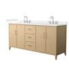 Custom image for White Oak with Brushed Nickel Trim / Carrara Cultured Marble / No Mirror