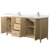Custom image for White Oak with Brushed Nickel Trim / Giotto Quartz / No Mirror