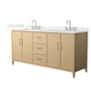 Custom image for White Oak with Brushed Nickel Trim / Giotto Quartz / No Mirror