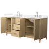 Custom image for White Oak with Brushed Nickel Trim / White Cultured Marble / No Mirror