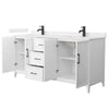 Custom image for White with Matte Black Trim / Carrara Cultured Marble / No Mirror