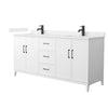 Custom image for White with Matte Black Trim / Carrara Cultured Marble / No Mirror