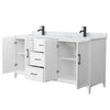 Custom image for White with Matte Black Trim / White Carrara Marble / No Mirror