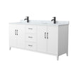 Custom image for White with Matte Black Trim / White Carrara Marble / No Mirror