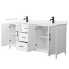 Custom image for White with Matte Black Trim / White Cultured Marble / No Mirror