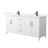 Custom image for White with Matte Black Trim / White Cultured Marble / No Mirror
