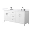 Custom image for White with Matte Black Trim / White Cultured Marble / No Mirror