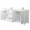 Custom image for White with Brushed Nickel Trim / Carrara Cultured Marble / No Mirror