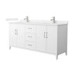 Custom image for White with Brushed Nickel Trim / Carrara Cultured Marble / No Mirror