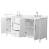 Custom image for White with Brushed Nickel Trim / Carrara Cultured Marble / No Mirror