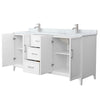 Custom image for White with Brushed Nickel Trim / White Carrara Marble / No Mirror