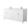 Custom image for White with Brushed Nickel Trim / White Carrara Marble / No Mirror