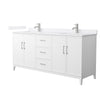 Custom image for White with Brushed Nickel Trim / White Cultured Marble / No Mirror