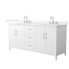 Custom image for White with Brushed Nickel Trim / White Cultured Marble / No Mirror