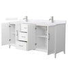 Custom image for White with Brushed Nickel Trim / White Quartz / No Mirror