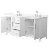 Custom image for White with Brushed Nickel Trim / White Quartz / No Mirror