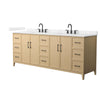 Custom image for White Oak with Matte Black Trim / Carrara Cultured Marble / No Mirror