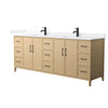 Custom image for White Oak with Matte Black Trim / White Quartz / No Mirror