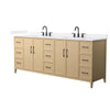 Custom image for White Oak with Matte Black Trim / White Quartz / No Mirror