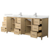 Custom image for White Oak with Brushed Nickel Trim / Giotto Quartz / No Mirror