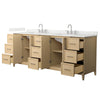 Custom image for White Oak with Brushed Nickel Trim / Giotto Quartz / No Mirror